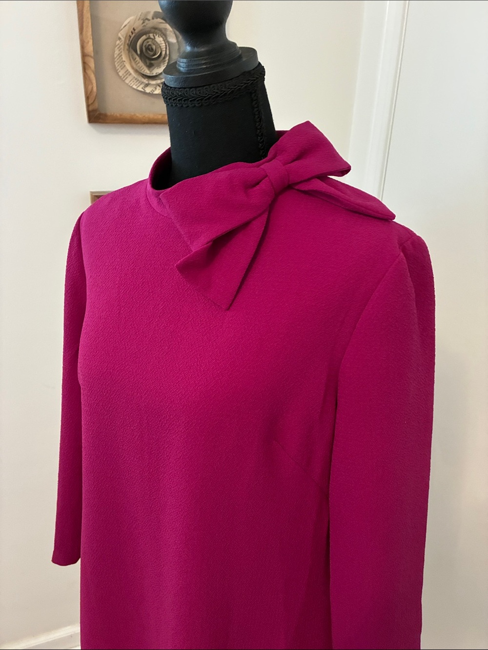 Eliza J Bow Neck Crepe Shift Dress Pink - Picture 3 of 5
